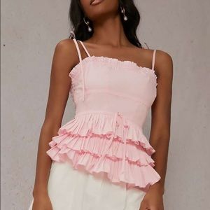 NWT SHEIN PINK RUFFLE TANK TOP!💓